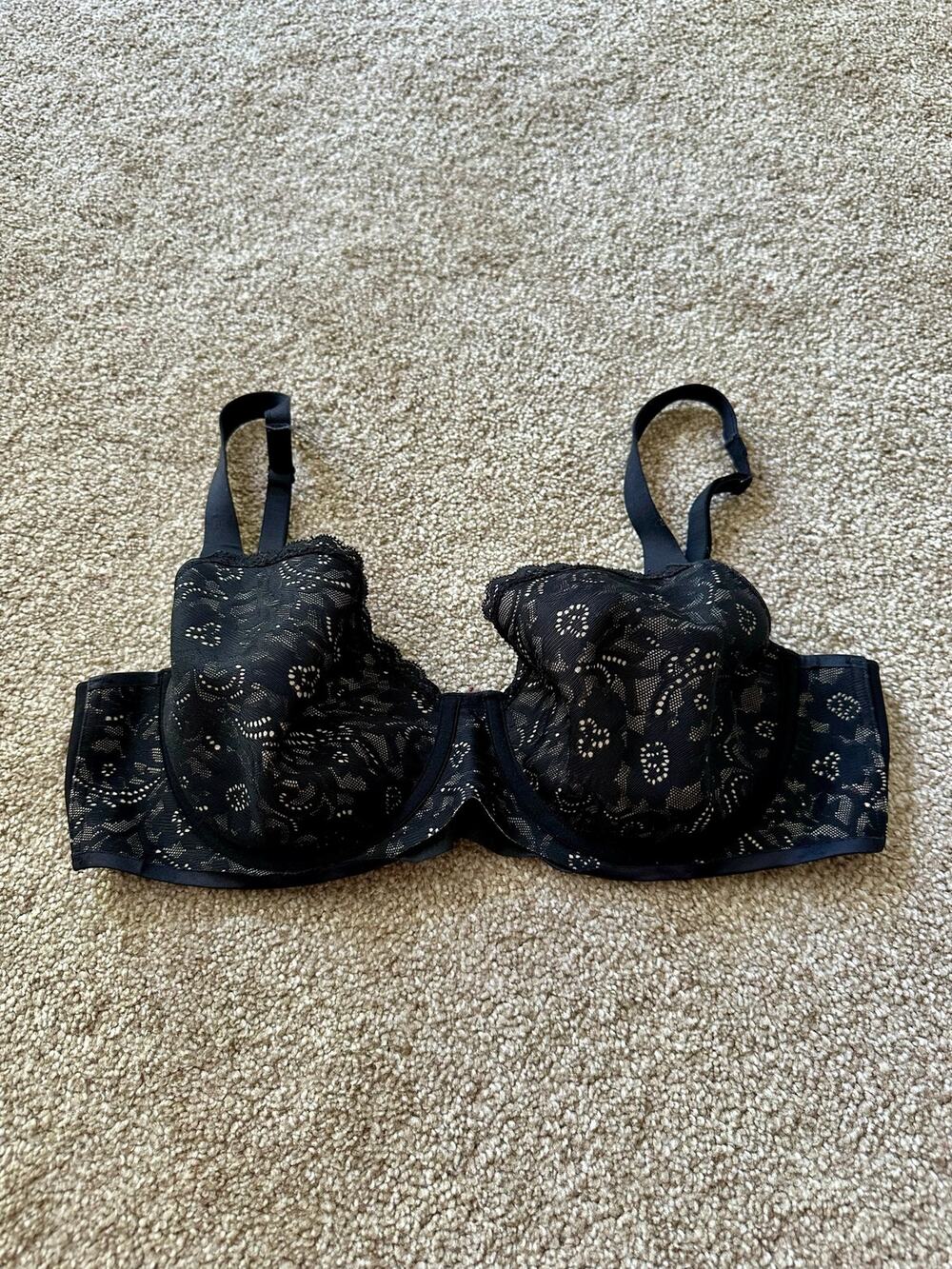 Soma Enticing Lift Full Coverage Black Lace Bra Size34D